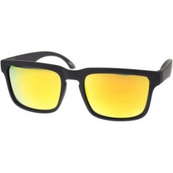 Sport Mens Mirrored Mirror Lens Narrow Rectangular Keyhole Agent Sunglasses Black Orange - CQ11OMSD5Z5 $12.11