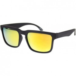 Sport Mens Mirrored Mirror Lens Narrow Rectangular Keyhole Agent Sunglasses Black Orange - CQ11OMSD5Z5 $12.11