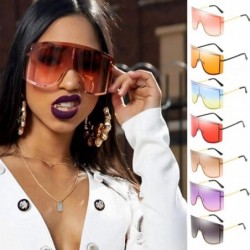 Oval UV Protection Sunglasses for Women Men Rimless frame Rectangle Plastic Lens Metal Frame Sunglass - Red - CH1903I5Y5Q $13.63