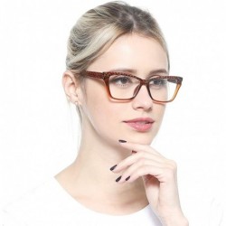 Butterfly Womens Leopard Butterfly Reading Glasses Fashion Eye Glass Frame - Tea - C318IIQE2AN $10.30