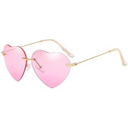 Oversized New Retro Love Ocean Piece Sunglasses Street Beat Peach Heart Shaped Colorful Sunglasses - B - CV18SL9DGYE $18.46