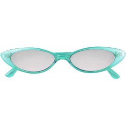 Oval Slim Vintage Small Oval Narrow Colored Wide Mirrored Mod Hype Fashion Sunglasses - CR18QC87DS7 $10.47