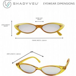 Oval Slim Vintage Small Oval Narrow Colored Wide Mirrored Mod Hype Fashion Sunglasses - CR18QC87DS7 $10.47