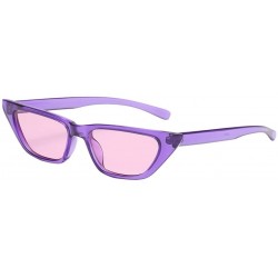 Goggle Vintage Narrow Cat Eye Sunglasses for Women Clout Goggles Plastic Frame - D - CB190N0GRQD $9.44