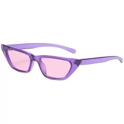 Goggle Vintage Narrow Cat Eye Sunglasses for Women Clout Goggles Plastic Frame - D - CB190N0GRQD $15.26