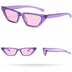 Goggle Vintage Narrow Cat Eye Sunglasses for Women Clout Goggles Plastic Frame - D - CB190N0GRQD $9.44