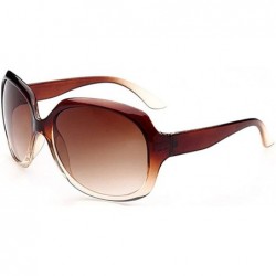 Oversized Fashion and Classic Oversized Sunglasses for Women - Brown - CQ12H659B5N $12.77