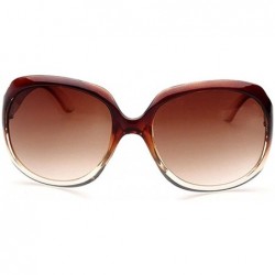 Oversized Fashion and Classic Oversized Sunglasses for Women - Brown - CQ12H659B5N $12.77