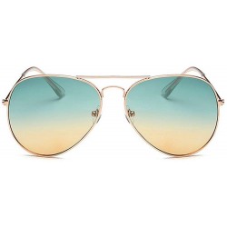 Aviator Lightweight Grandient Classic Aviator Style Metal Frame Sunglasses WITH CASE Colored Lens 58mm - Ocean - CJ18UASWUMN ...