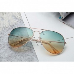 Aviator Lightweight Grandient Classic Aviator Style Metal Frame Sunglasses WITH CASE Colored Lens 58mm - Ocean - CJ18UASWUMN ...