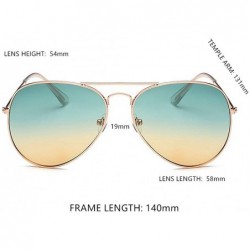Aviator Lightweight Grandient Classic Aviator Style Metal Frame Sunglasses WITH CASE Colored Lens 58mm - Ocean - CJ18UASWUMN ...
