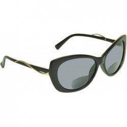 Oversized Womens BIFOCAL Sunglasses Sun Readers with Cat Eye Fashion Oversized Sexy Frame - Black - CW18D52YMSK $38.81