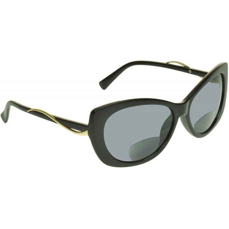 Oversized Womens BIFOCAL Sunglasses Sun Readers with Cat Eye Fashion Oversized Sexy Frame - Black - CW18D52YMSK $17.36