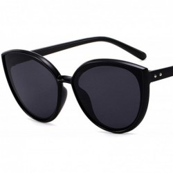 Oval Luxury Brand Designers Cat Eye Sunglasses Vintage Retro Female Sun Glasses Women UV400 Eyewear - C3blackgrey - CA197A2ES...