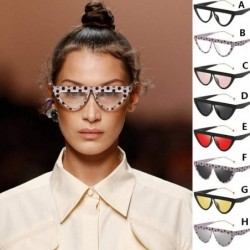 Wrap Vintage Small Semicircle Shape Sunglasses Glasses Retro Style For Unisex Women Men - H - CW196M7HUUT $11.46