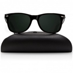 Oversized Polarized Sunglasses for Men and Women - UV400 Protection Factor Lenses with Maintenance Set - Shiny Black - CP186W...