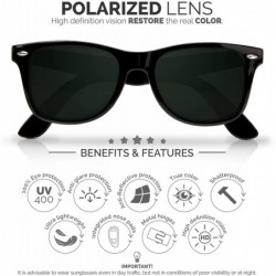 Oversized Polarized Sunglasses for Men and Women - UV400 Protection Factor Lenses with Maintenance Set - Shiny Black - CP186W...