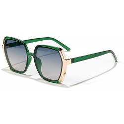 Oversized Vintage Oversize Square Fashion Gradient Sunglasses Frame Women Female - Green - CC19849M98M $23.94