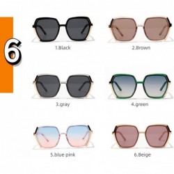 Oversized Vintage Oversize Square Fashion Gradient Sunglasses Frame Women Female - Green - CC19849M98M $10.70