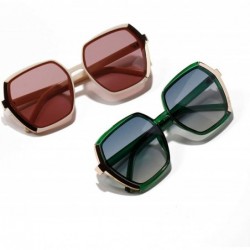 Oversized Vintage Oversize Square Fashion Gradient Sunglasses Frame Women Female - Green - CC19849M98M $10.70