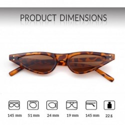 Round Vintage Retro Cat Eye Sunglasses For Women Small Glasses with Rivet - Leopard - CO189OIOUCD $7.78