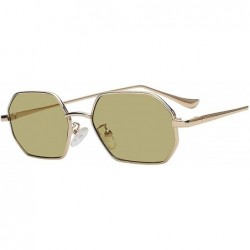 Goggle 2018 Sunglasses Women Brand Designer Small Frame Polygon Clear Lens Men Vintage Sun Glasses N Metal - CM197A2W9KM $57.59