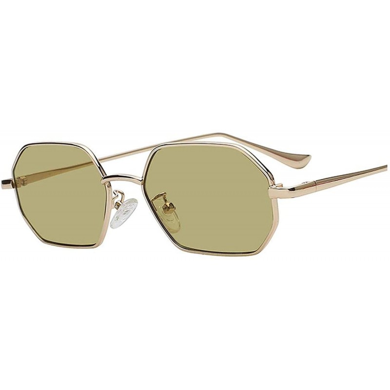 Goggle 2018 Sunglasses Women Brand Designer Small Frame Polygon Clear Lens Men Vintage Sun Glasses N Metal - CM197A2W9KM $25.01