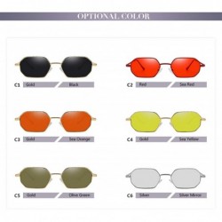 Goggle 2018 Sunglasses Women Brand Designer Small Frame Polygon Clear Lens Men Vintage Sun Glasses N Metal - CM197A2W9KM $25.01