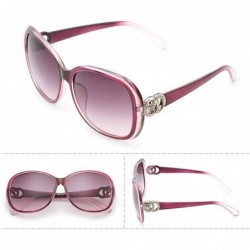 Sport Retro Classic Sunglasses for women PC Resin UV400 Sunglasses - Transparent Purple - C818T2TUXWH $12.78