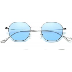 Sport Womens Men Fashion Metal Irregularity Frame Glasses Brand Classic Sunglasses - Blue - C818TS2YQ5H $9.33