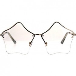 Oversized Womens Rimless Star Shape Hippie Groove Pimp Sunglasses - Clear - CD180HH7G69 $19.29