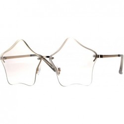 Oversized Womens Rimless Star Shape Hippie Groove Pimp Sunglasses - Clear - CD180HH7G69 $11.36