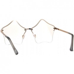 Oversized Womens Rimless Star Shape Hippie Groove Pimp Sunglasses - Clear - CD180HH7G69 $11.36