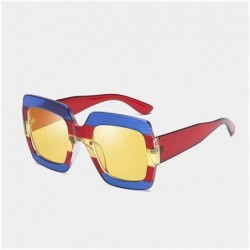 Oversized Oversized Square Sunglasses for Women and Men Multicolor Frame UV400 - C5 - CU198KCHTK2 $13.65