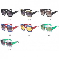 Oversized Oversized Square Sunglasses for Women and Men Multicolor Frame UV400 - C5 - CU198KCHTK2 $13.65