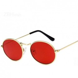 Oval Retro Oval Sunglasses Women 2019 Luxury Brand Designer Vintage Small BlackGray - Goldpink - CJ18Y6SR0RM $8.79