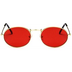 Oval Retro Oval Sunglasses Women 2019 Luxury Brand Designer Vintage Small BlackGray - Goldpink - CJ18Y6SR0RM $8.79
