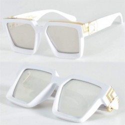 Square Square Luxury Sunglasses Men Women Fashion UV400 Glasses (Color C7 Silver White) - C7 Silver White - C6199GACAG6 $45.67