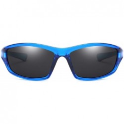 Sport Men's Sports Polarized Sunglasses UV Protection Driving Cycling Baseball Fishing Shades D120 - Blue/Black - C518SW2CO5N...