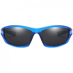 Sport Men's Sports Polarized Sunglasses UV Protection Driving Cycling Baseball Fishing Shades D120 - Blue/Black - C518SW2CO5N...