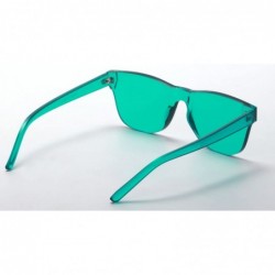 Wayfarer One Piece Rimless Tinted Sunglasses Transparent Candy Color Glasses - 009-lake Blue - C618E0KAANL $9.20