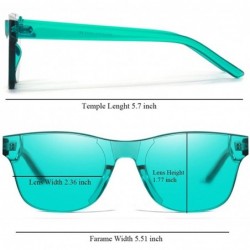 Wayfarer One Piece Rimless Tinted Sunglasses Transparent Candy Color Glasses - 009-lake Blue - C618E0KAANL $9.20