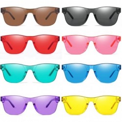 Wayfarer One Piece Rimless Tinted Sunglasses Transparent Candy Color Glasses - 009-lake Blue - C618E0KAANL $9.20