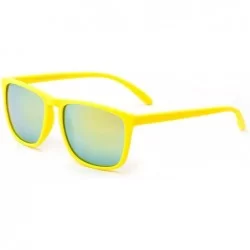 Sport Retro Keyhole Design Light Weight Rubber Flash Mirror Lens Sunglasses - Yellow - CN12IGNMYLH $8.19