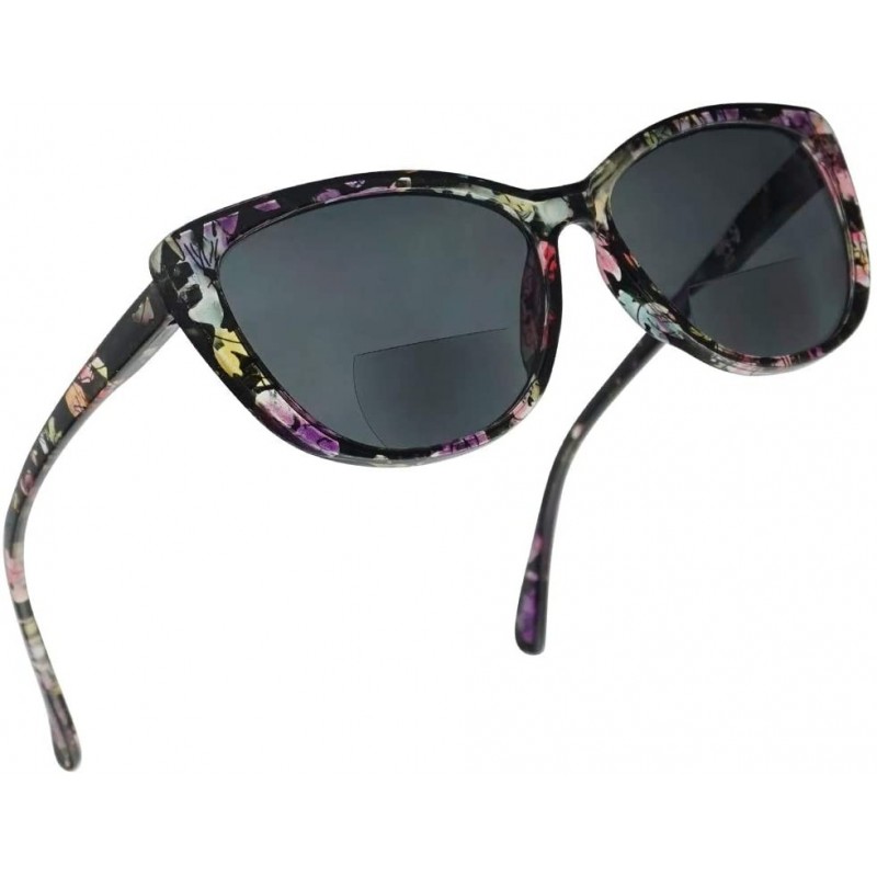 Oval Bi Focal Readers Inspired Prescription Sunglasses - Floral Frame - C918Q26HUYS $13.10