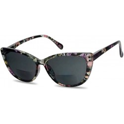 Oval Bi Focal Readers Inspired Prescription Sunglasses - Floral Frame - C918Q26HUYS $13.10