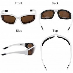 Round Polarized Motorcycle & Fishing Floating Sports Wrap Sunglasses - White - CJ12IS10LXP $19.06