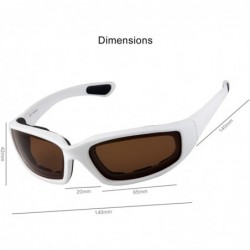 Round Polarized Motorcycle & Fishing Floating Sports Wrap Sunglasses - White - CJ12IS10LXP $19.06