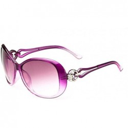 Oval Women Fashion Lightweight Oval Shape UV400 Protection Framed Sunglasses Sunglasses - Light Purple - CU196YADOC2 $12.14