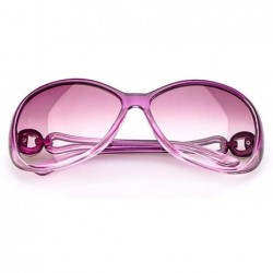 Oval Women Fashion Lightweight Oval Shape UV400 Protection Framed Sunglasses Sunglasses - Light Purple - CU196YADOC2 $12.14